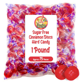 Fusion Sweets sugar-free cinnamon hard candy in bulk 1lb, individually wrapped for freshness