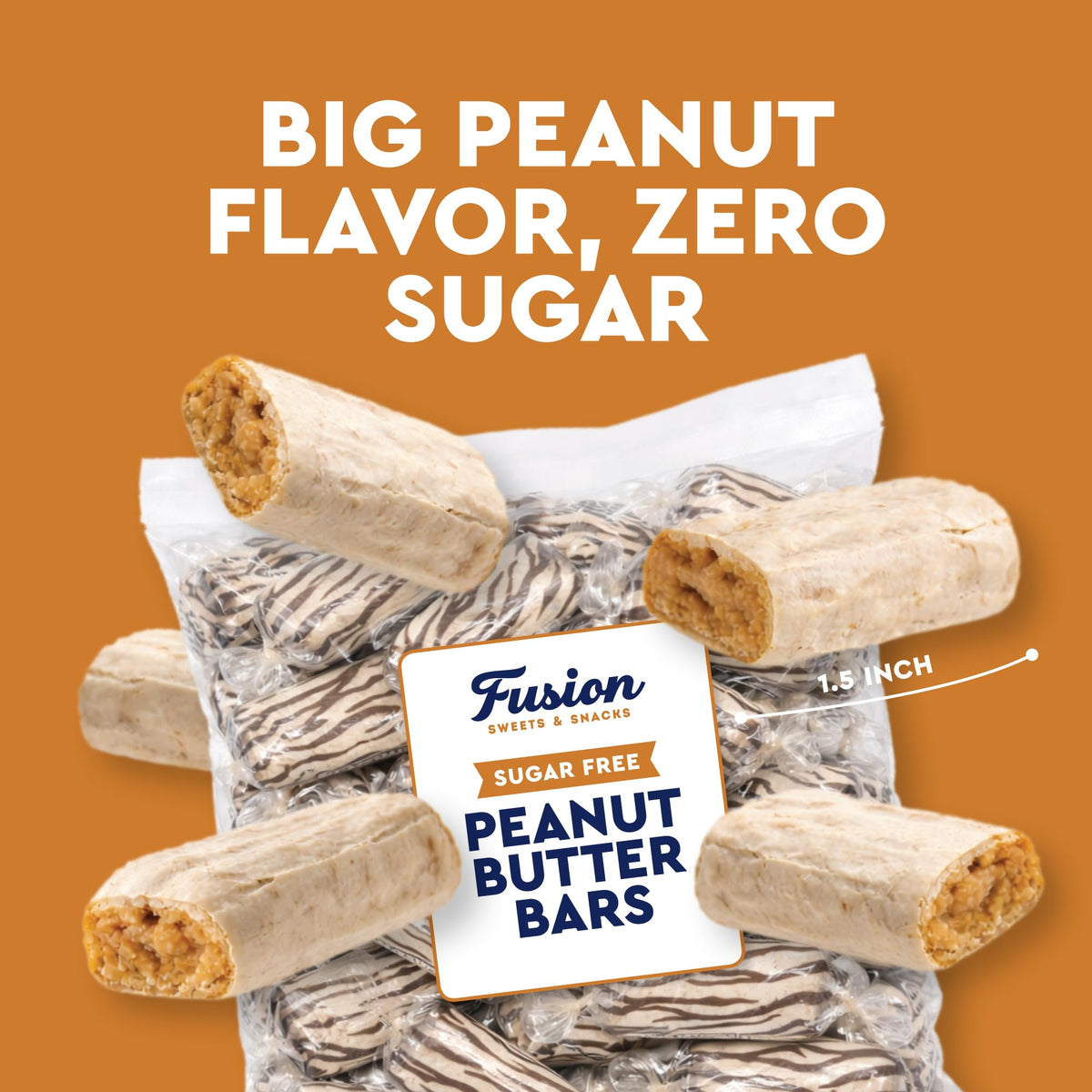 Fusion Sweets sugar free bars arranged on a party snack tray.