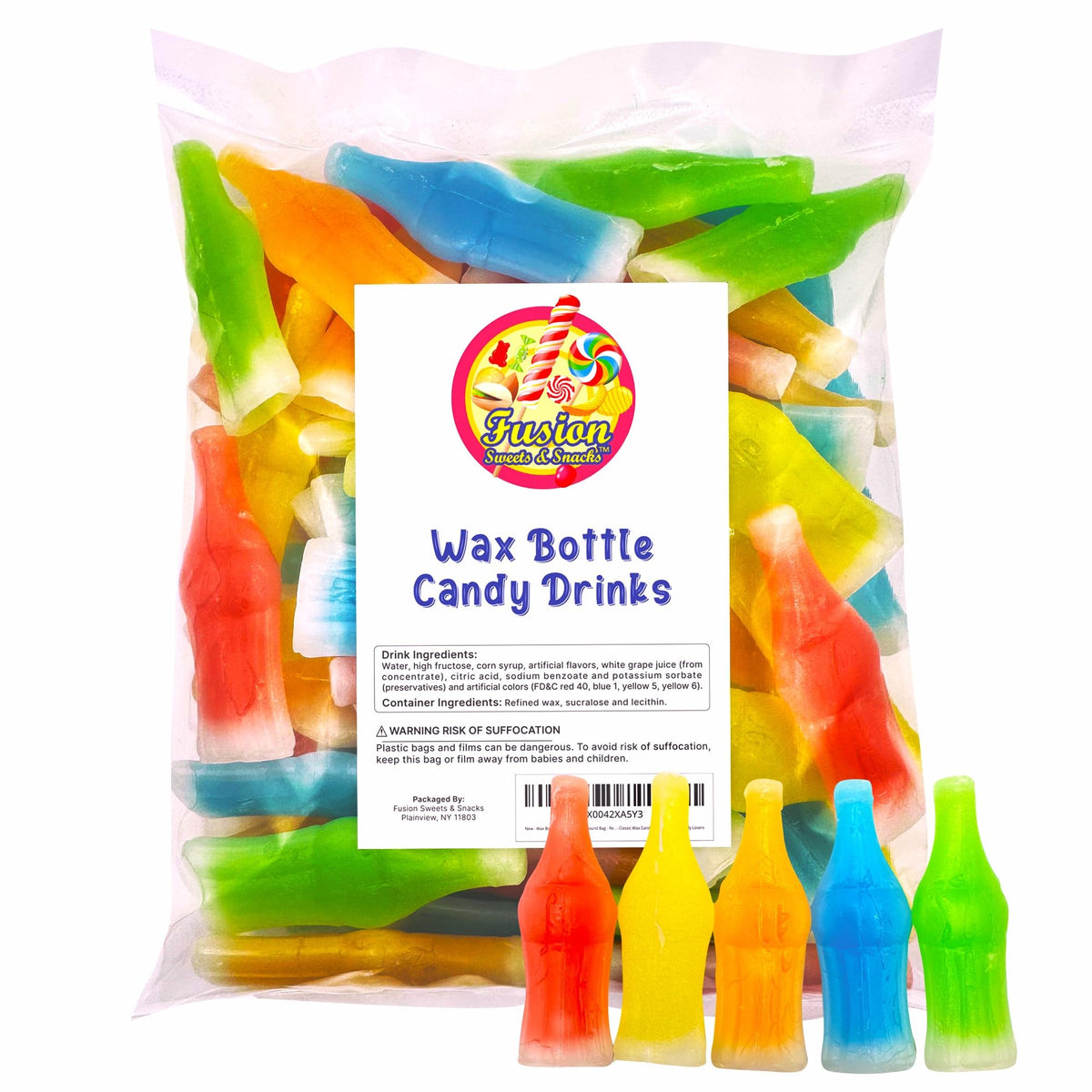 Fusion Sweets And Snacks wax bottle candy drinks in retro design ideal for parties