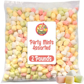 Fusion Sweets Wedding Mints pastel table display brightens reception decor.