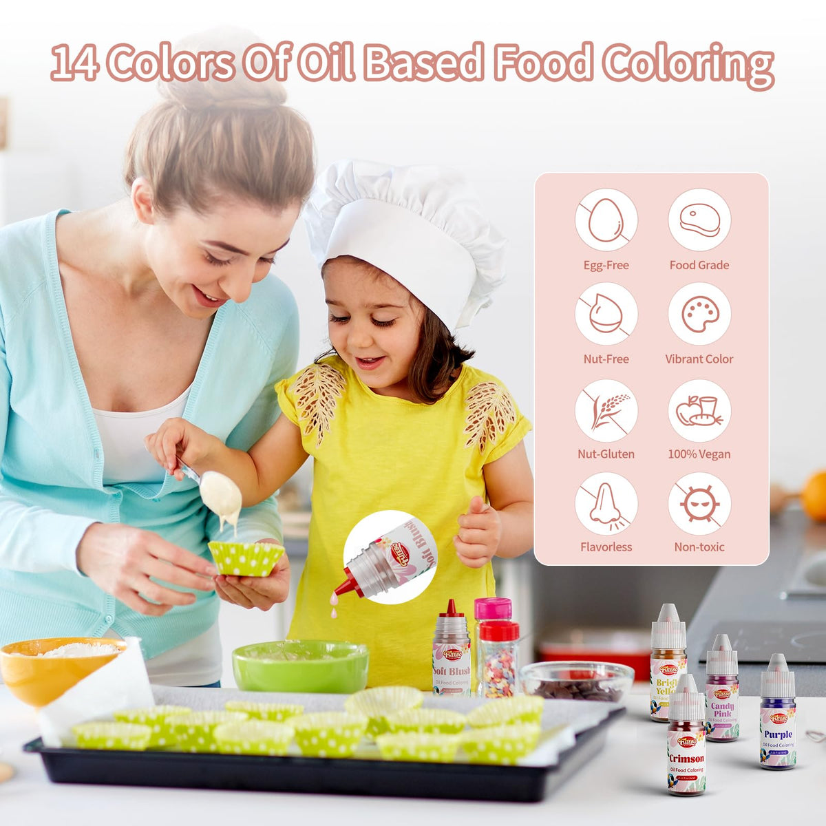 FUTEBO oil-based coloring on chocolate melts for vivid shade