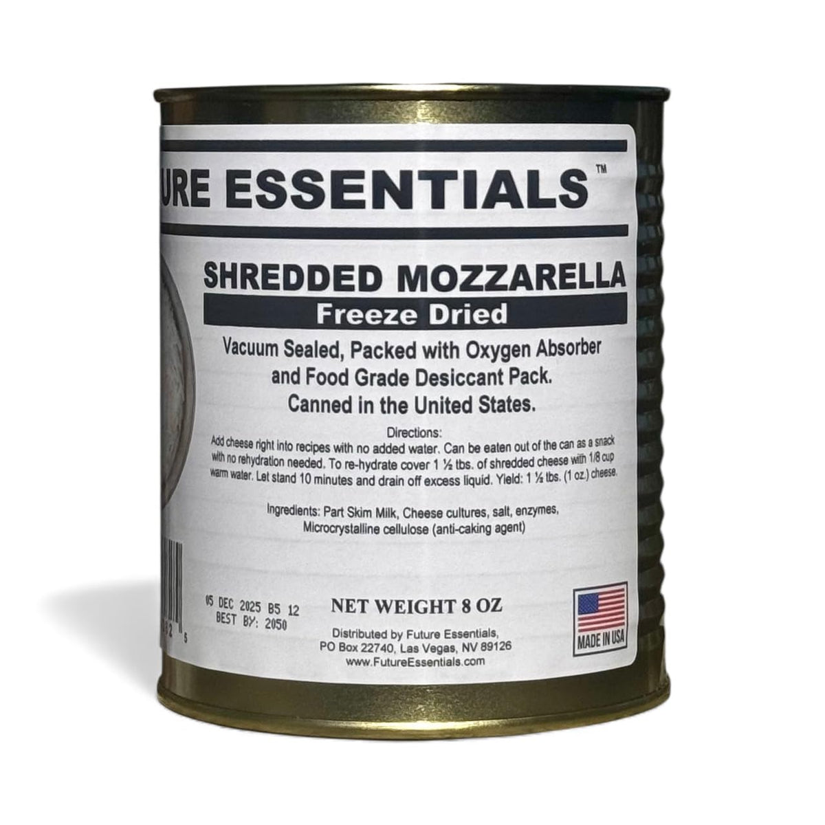 Future Essentials cook-ready cheese in a pizza pan for quick meals.