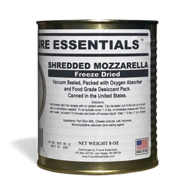 Future Essentials cook-ready cheese in a pizza pan for quick meals.