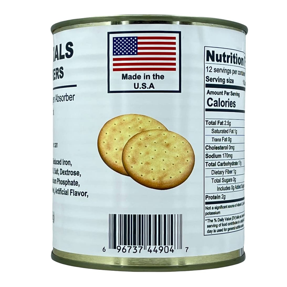 Future Essentials Pilot Bread can with 12 crackers, ideal for emergency kits.