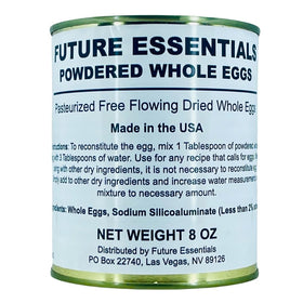 Future Essentials powdered eggs emergency-kit-pack emphasizes long shelf life for preparedness.