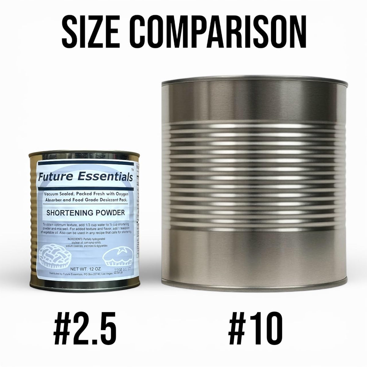 Future Essentials shortening powder used in baking and pan frying for fluffy textures.