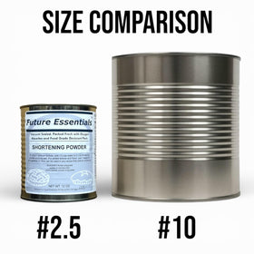 Future Essentials shortening powder used in baking and pan frying for fluffy textures.