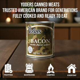 Future Essentials Yoder's emergency bacon can as pantry staple for bug-out bags.