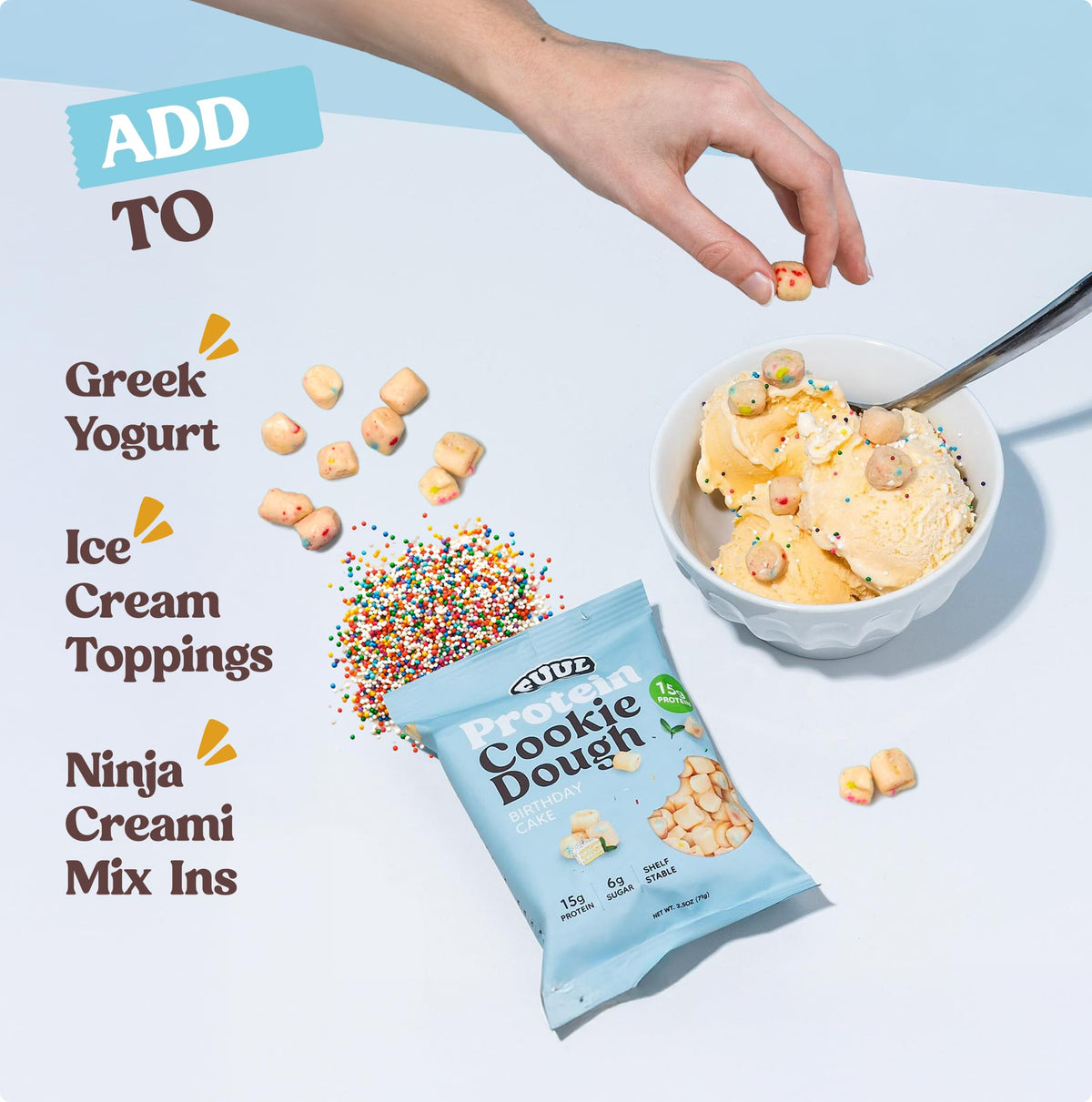 FUUL eight-pack display highlights convenient, protein-packed snacks.