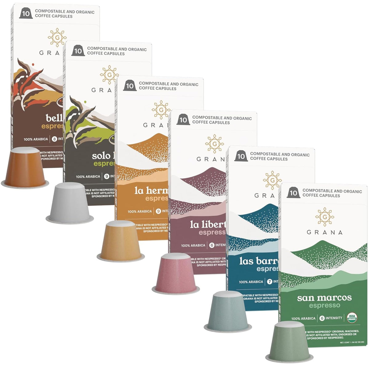 G Grana pods compatible with Nespresso OriginalLine for quick, flavorful espresso