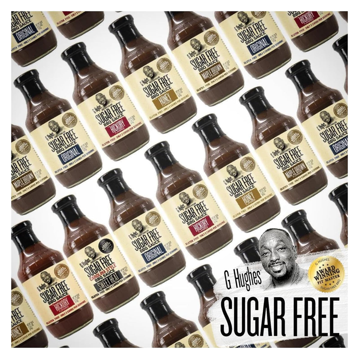 G Hughes SugarFree Maple Brown glaze enhances ribs and burgers with savory sweetness