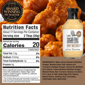 G Hughes gluten-free BBQ sauces 3-pack displayed on kitchen counter.