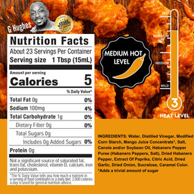 G Hughes Mango Habanero Wing Sauce wings dipping glaze for barbecue or snacks.