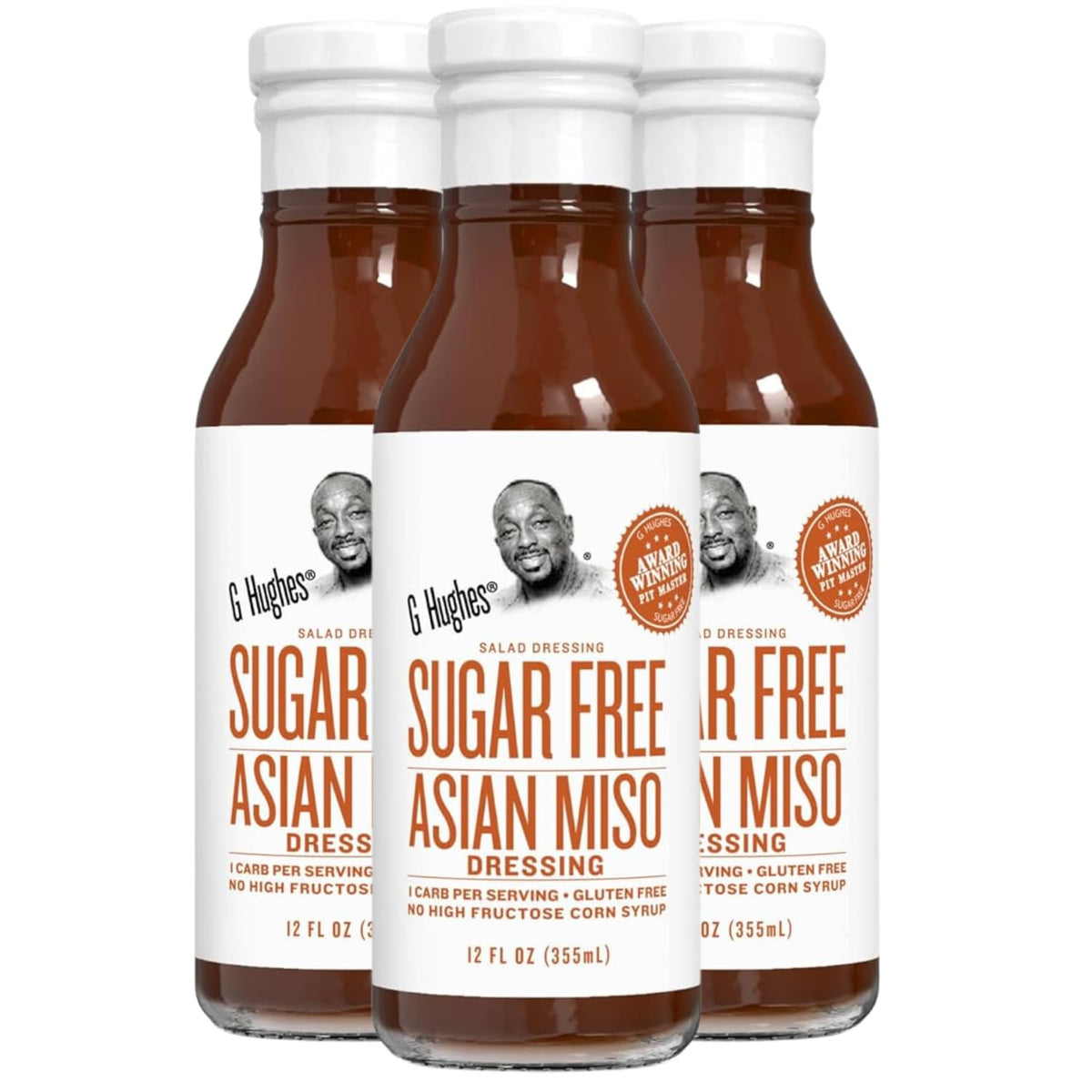 G Hughes Sugar Free Asian Miso Dressing bottle ready for keto-friendly salads.