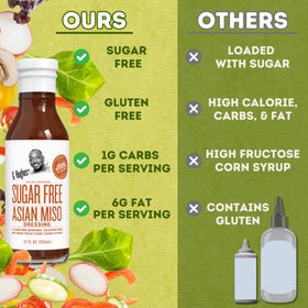 Miso dressing as dipping sauce for crisp veggie sticks.