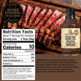 G Hughes Honey sugar-free BBQ bottle adds rich glaze for grilled meats.