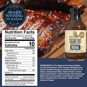 G Hughes sugar-free Original BBQ pour shot shows tang and no-sugar versatility.