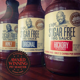 G Hughes sugar-free BBQ plated meal showcases easy fit for low-carb diets.