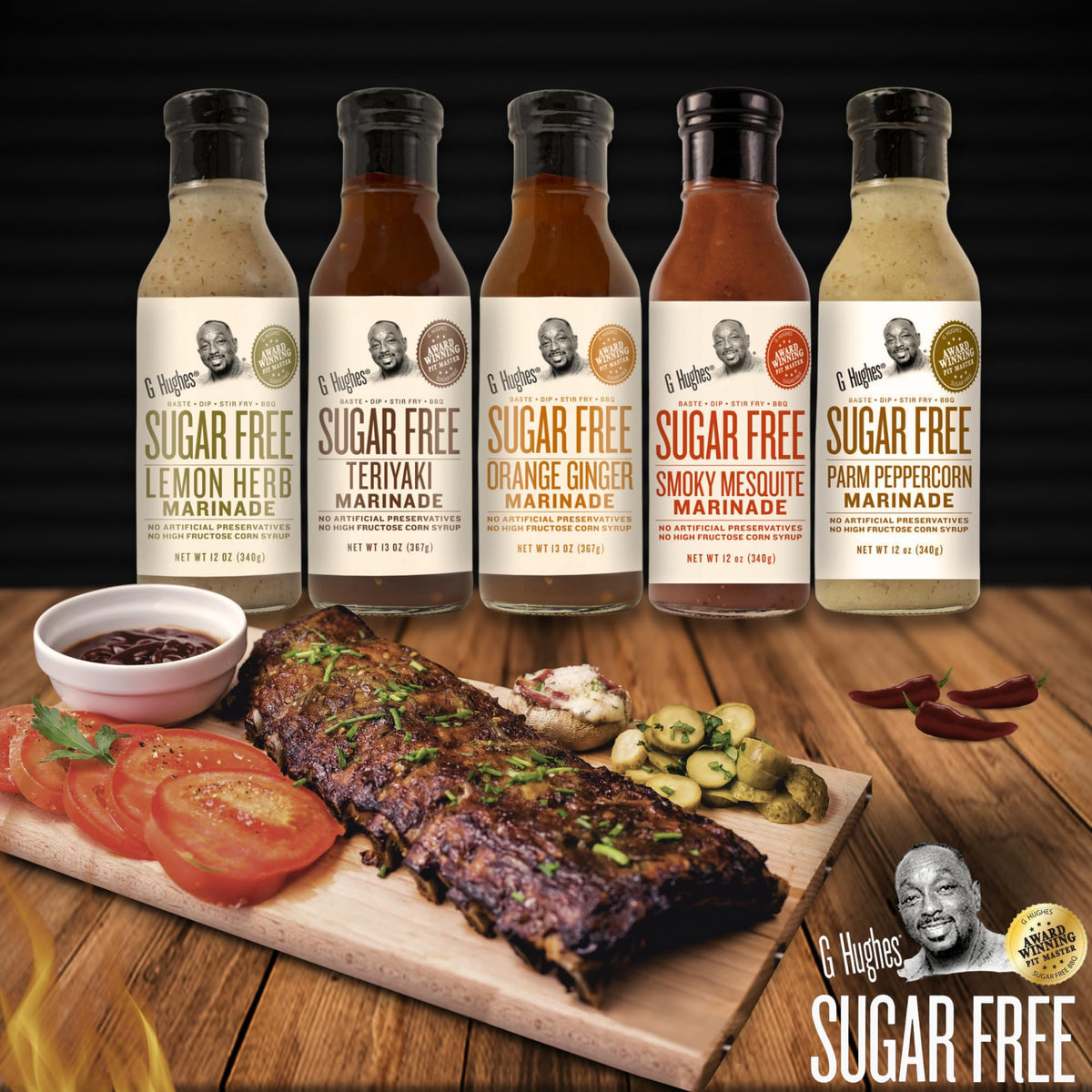 G Hughes Pineapple Ginger Marinade on seafood for bright barbecue glaze
