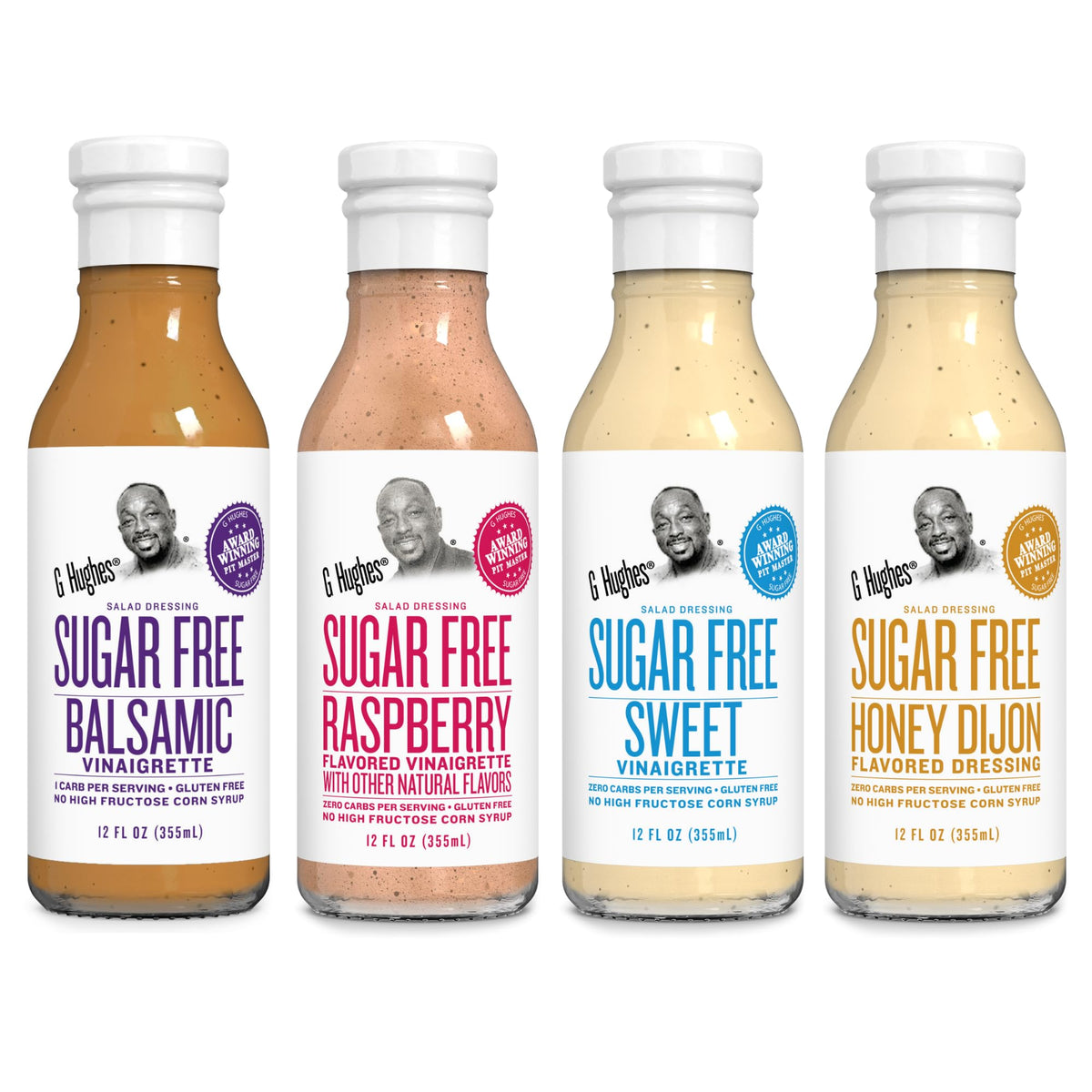 G Hughes sugar-free honey Dijon bottle on shelf for keto-friendly salads