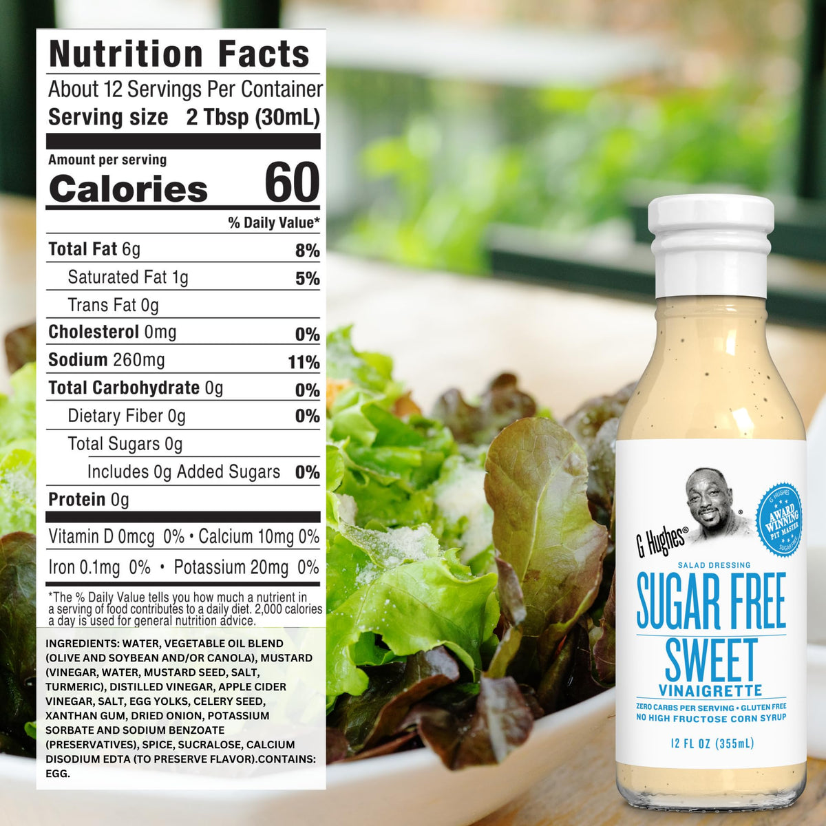 G Hughes sugar-free sweet bottle for drizzle over salads and bowls