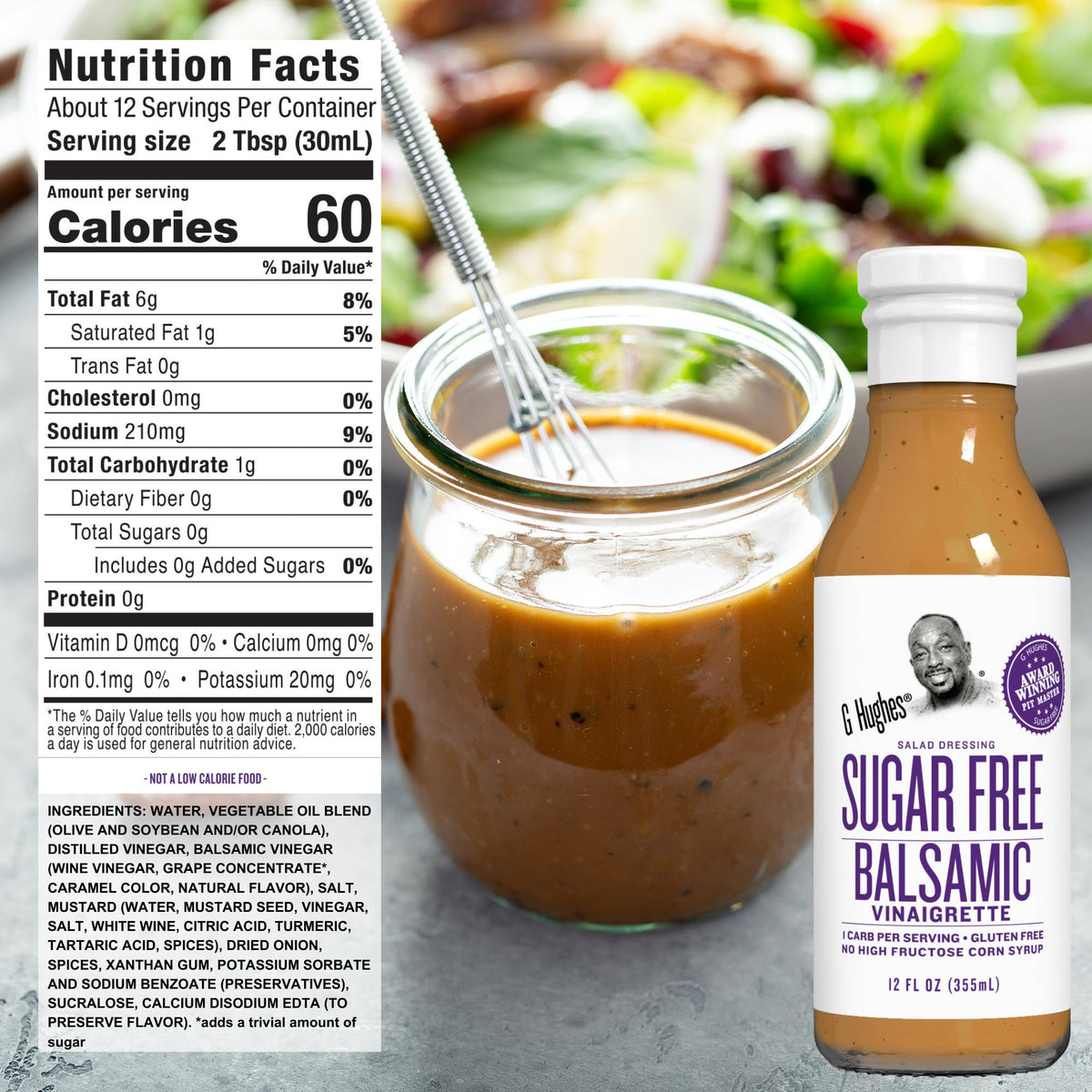 G Hughes sugar-free raspberry bottle for flavorful low-carb meals and dressings