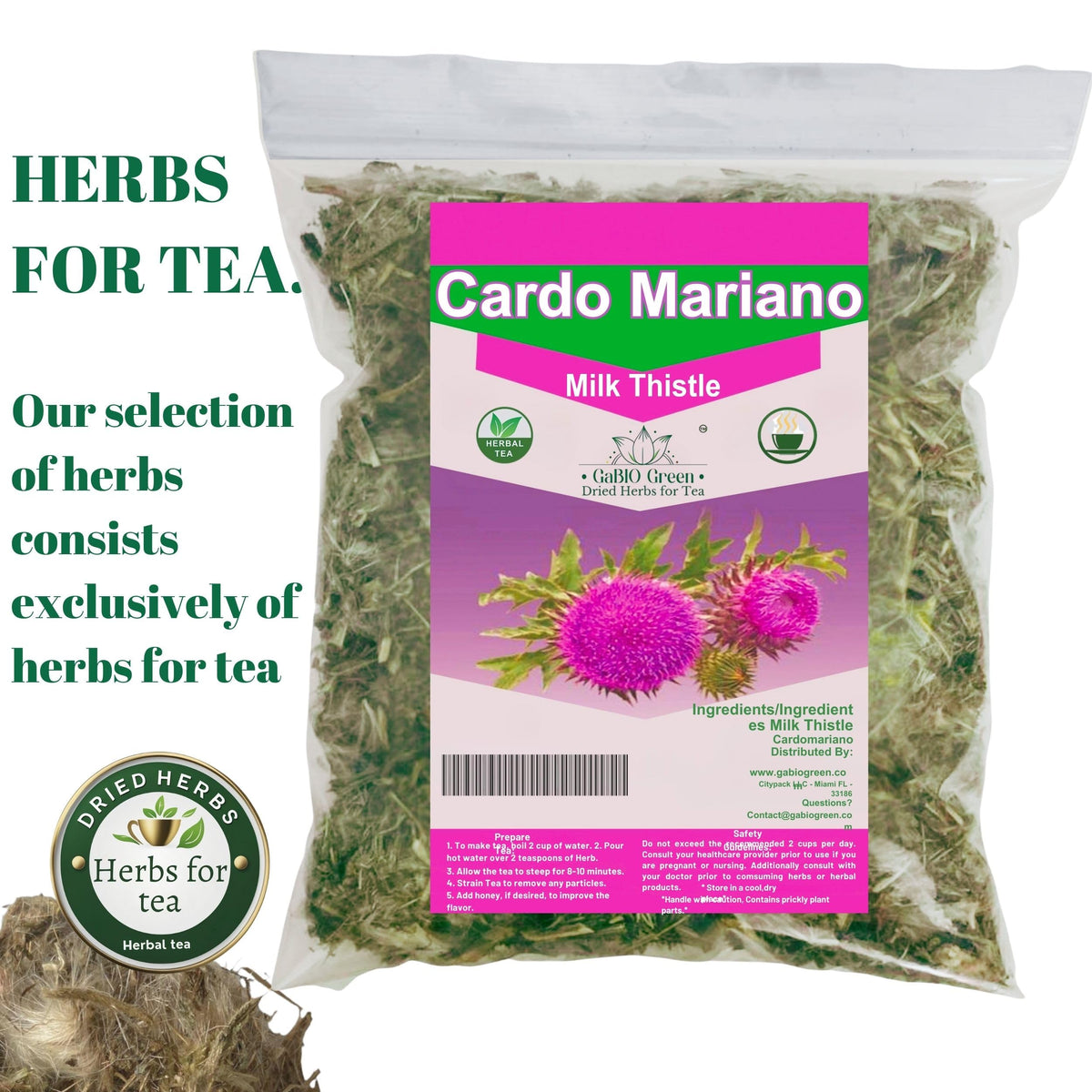 Gabio Green milk thistle aroma enhances a calming tea moment.