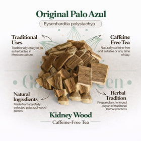 Resealable pouch preserves freshness of Gabio Green Palo Azul kidneywood tea
