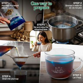 Use in pot: simmer for 30 minutes for a flavorful infusion with Palo Azul