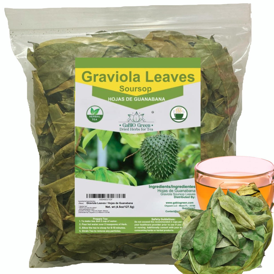 Gabio Green soursop leaves loose for aromatic tea infusions.