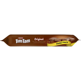 GAF Tim Tam Original chocolate coating close-up, highlighting the triple-texture bite.