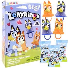 Galerie Bluey Lollipop Rings box of 18 for party favors.