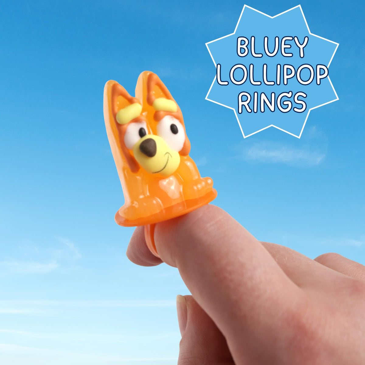 Individually wrapped Galerie Bluey Lollipop Rings for freshness.