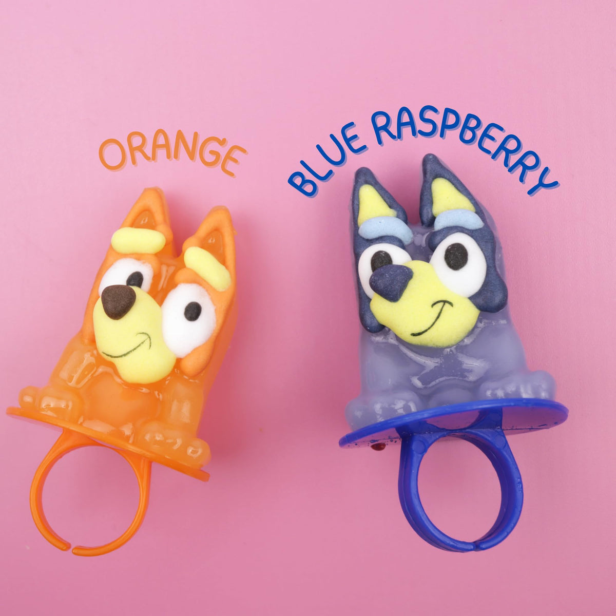 Packaging view with label for Galerie Bluey Lollipop Rings.