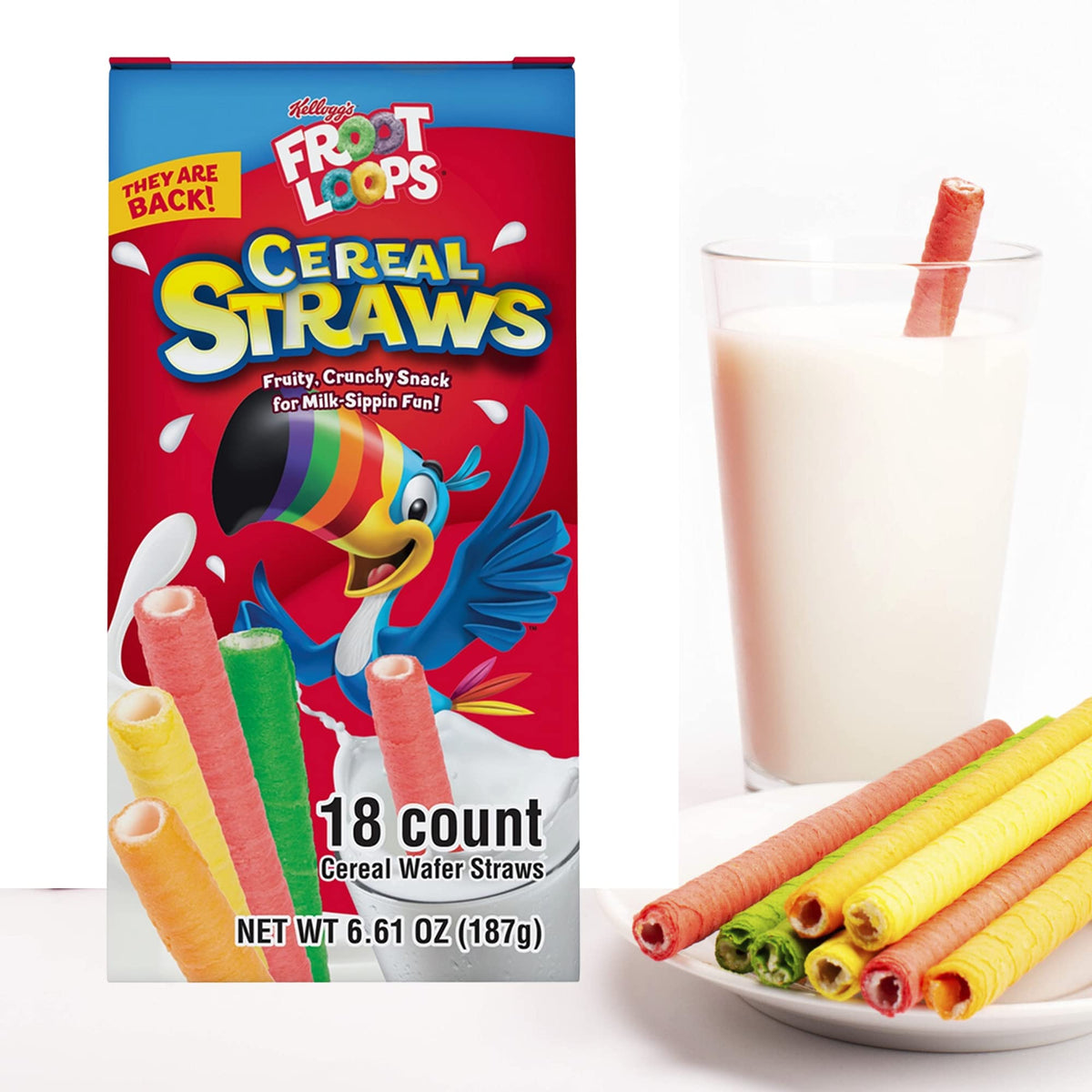 Close-up of fruity wafer straw filling for dipping