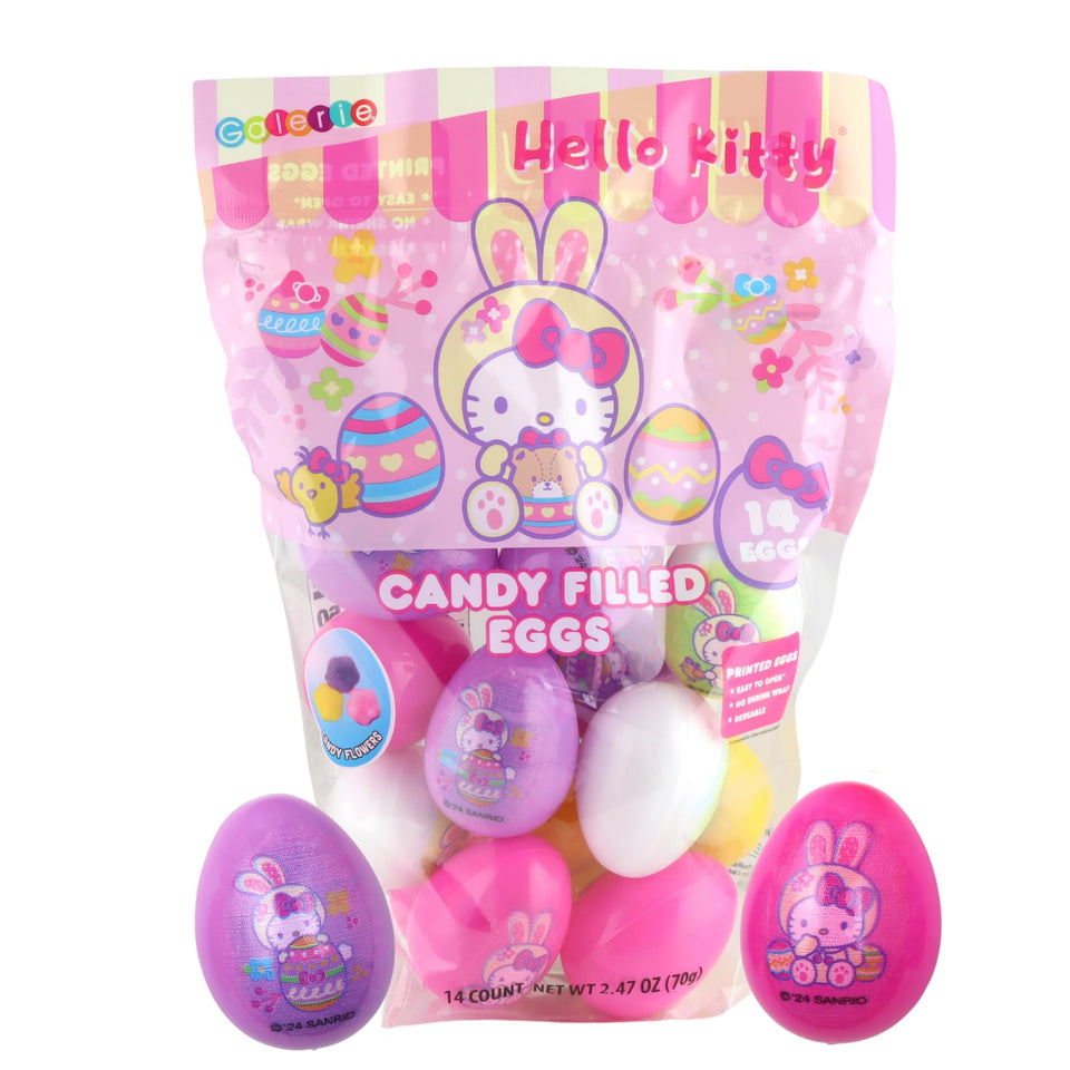Galerie Hello Kitty Easter egg set features collectible prints for fans and collectors.