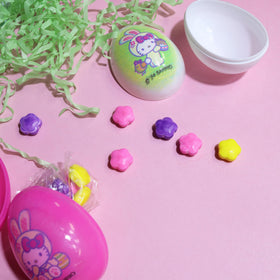 Inside Galerie Hello Kitty eggs, assorted hard candies offer a delightful surprise.