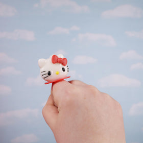 Front view of Hello Kitty lollipop rings design for gift appeal