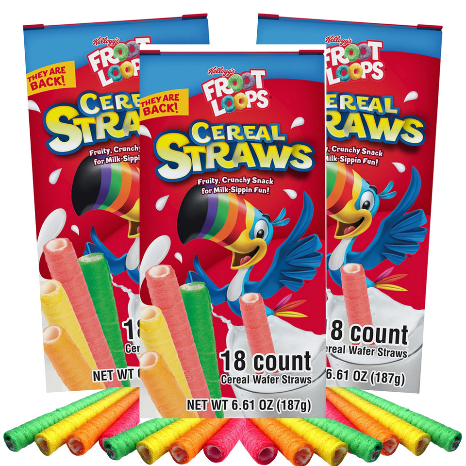 Galerie Kellogg's Froot Loops cereal straws three-box set ready to share