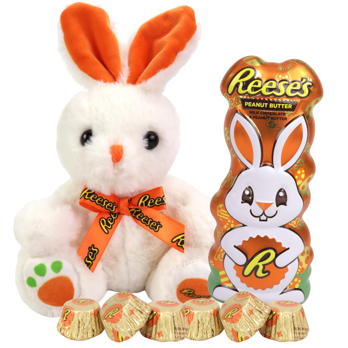 Galerie Reese's Easter Bunny Gift Set features a white bunny plush for playful seasonal decor.