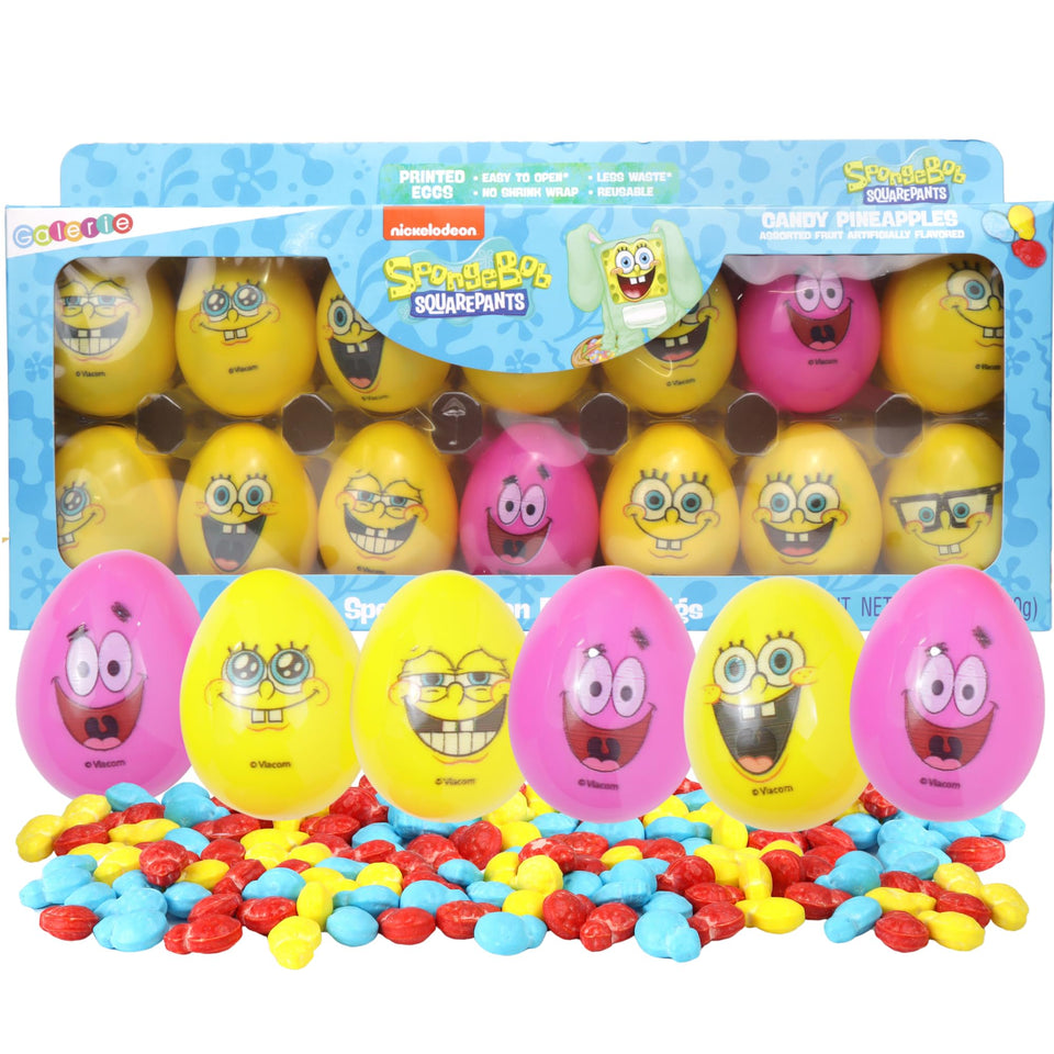 Galerie SpongeBob candy-filled Easter egg front packaging designed for kid-friendly egg hunts