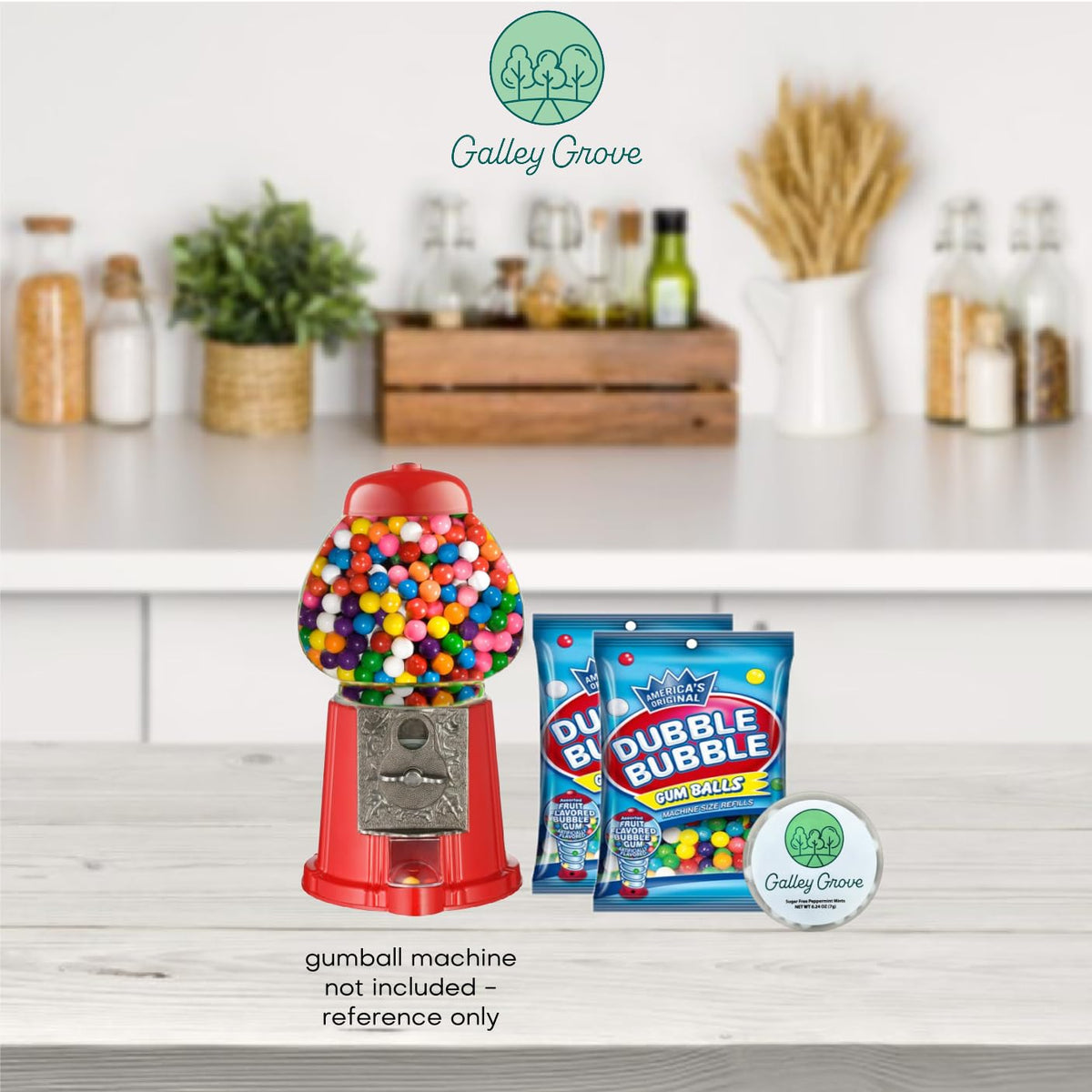Galley Grove 4.4 oz bag of Dubble Bubble mini gumballs for snacking pleasure