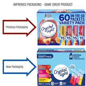 Crystal Light Lemonade packets by Galley Grove for bright, refreshing flavor