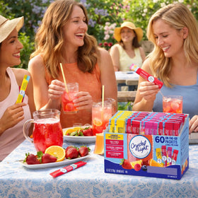 Crystal Light Raspberry Lemon packets mix tart berry and citrus notes