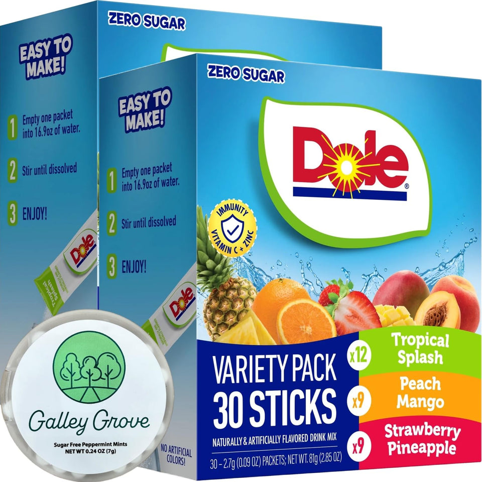 Galley Grove Dole sugar-free orange pineapple packet for quick on-the-go hydration