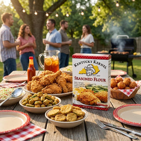 Galley Grove Kentucky Kernel coating makes fried pickles extra crispy.