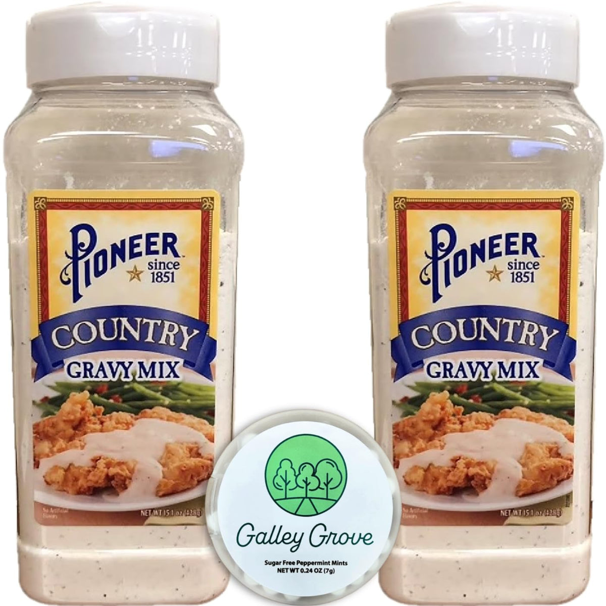 Galley Grove Pioneer Country Gravy Mix two-pack box front for pantry-ready convenience.
