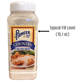 Galley Grove Pioneer Country Gravy Mix dry powder closeup for easy cooking prep.