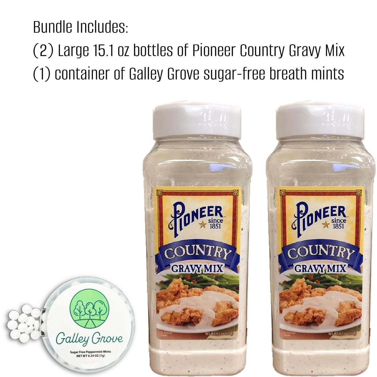 Galley Grove Pioneer Country Gravy Mix pour into bowl showing creamy consistency.