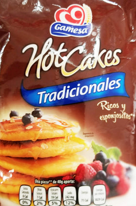 Gamesa Mexican Hot Cakes plated stack showcasing a family-friendly breakfast option.
